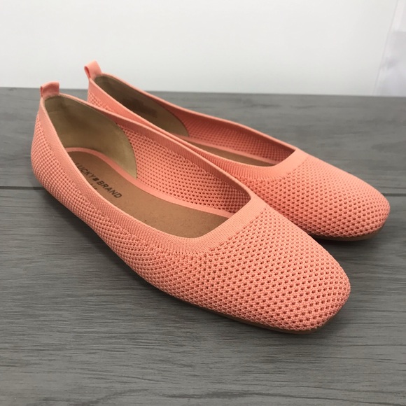 Lucky brand daneric rose pink crayon clay ballet flats slip on square toe size10 - Picture 6 of 9